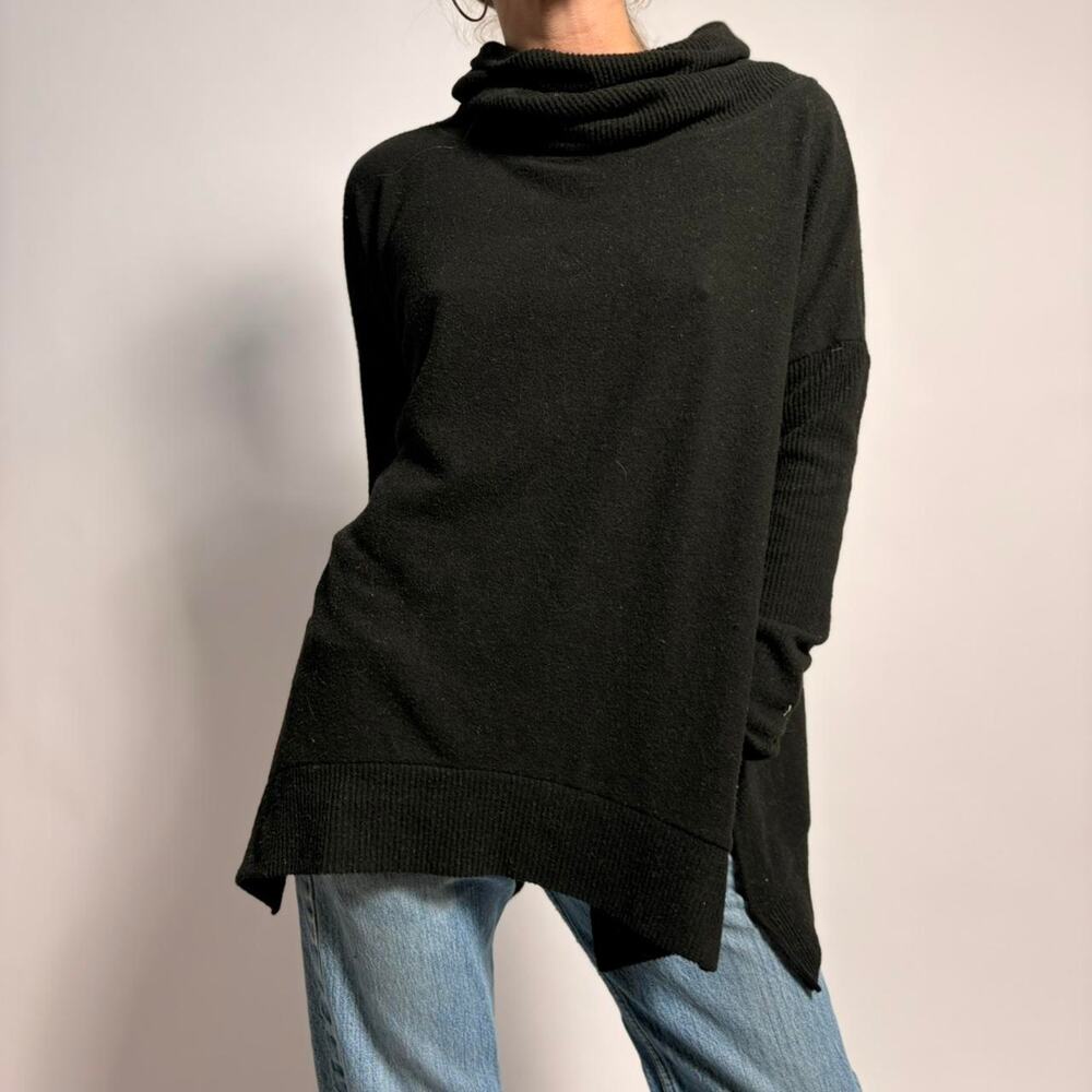 Sweet Romeo Black Cowl Neck Sweater - Oversized, Size Medium